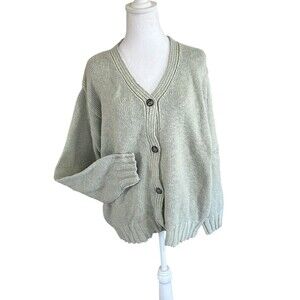 CP Shades V-Neck Cardigan Sweater‎ Tan Cotton Sz L